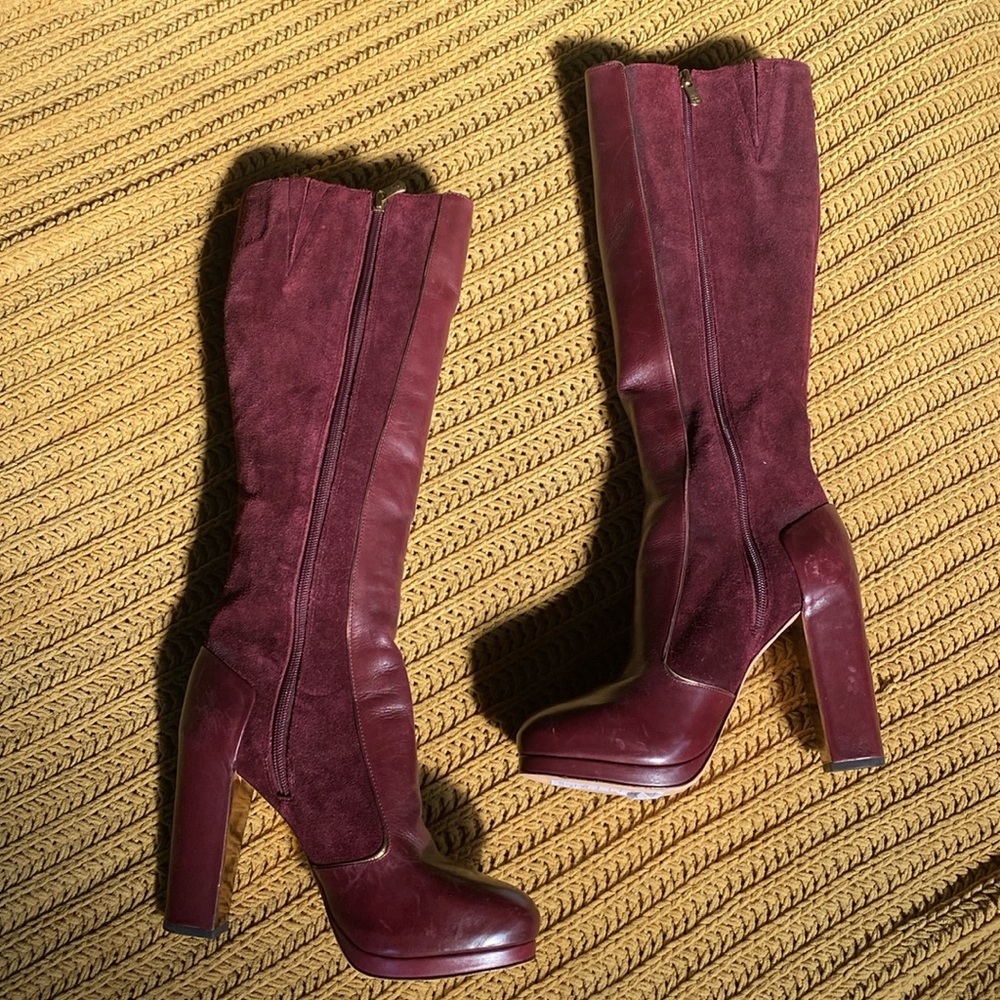 BCBG MaxAzria | Burgundy Charlotte High Boots